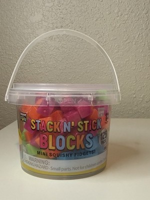 Stack N' Stick Blocks Mini Squishy Fidgets 125 Sticky Blocks