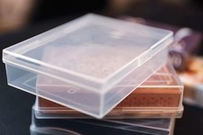 PCD 6-Pack Clear Plastic Playing Card Storage Boxes Secure Snap Case for