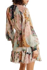 ZIMMERMANN Wavelength Smock Mini Silk Dress Size 2/ AU12 /US8 With Slip & Belt