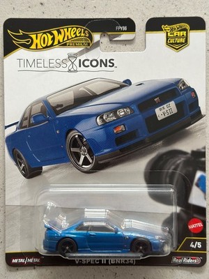 Hot Wheels NISSAN SKYLINE GT-R R34 V-SPEC II Timeless Icons with