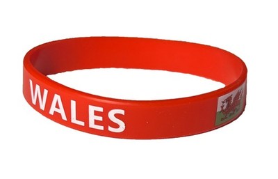 WALES Wristband Bracelet Silicone Rubber National Country Flag Unisex Sport
