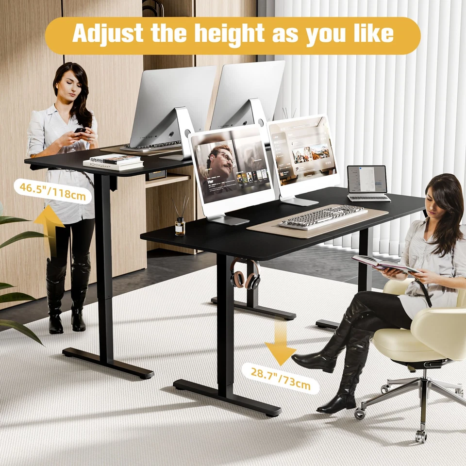 Ergomaker 160cm Electric Standing Desk Office Sit Stand Adjustable Computer Desk - image 3 of 4