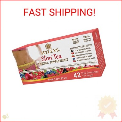 Hyleys Slim Tea 42 Ct Assorted - Weight Loss Herbal Supplement Cleanse and Detox