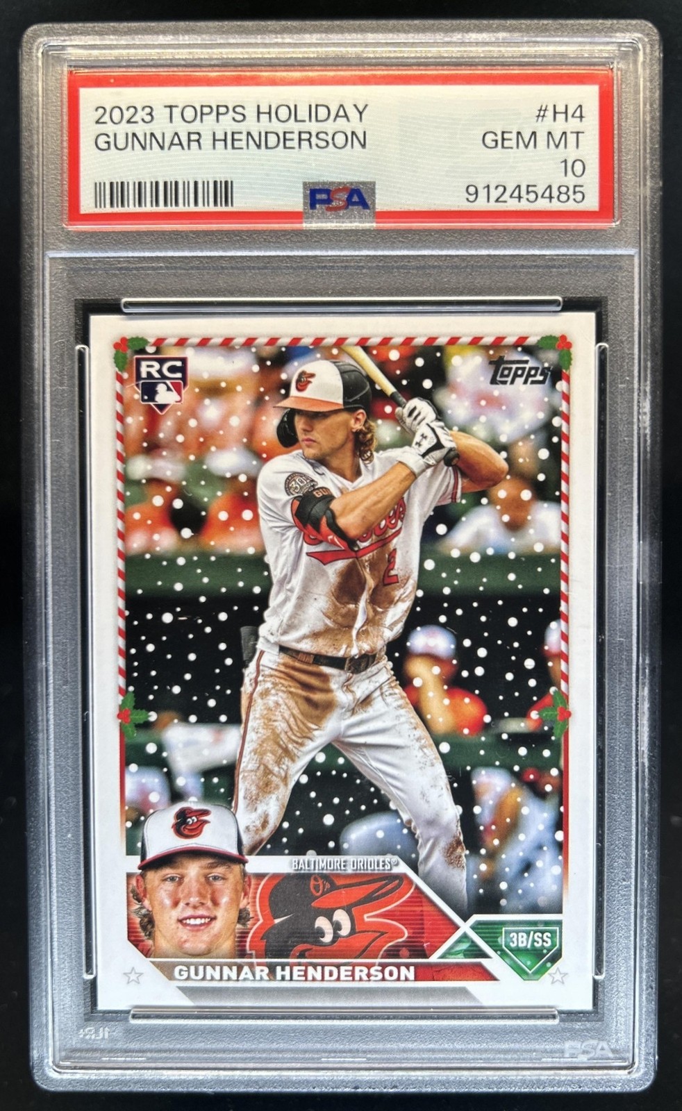 2023 Topps Holiday Gunnar Henderson RC Rookie #H4 Orioles PSA 10 GEM MINT