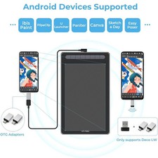 XPPen Deco LW 10x6" Wireless Drawing Tablet X3 Stylus for Chrome/Win/Mac/Android