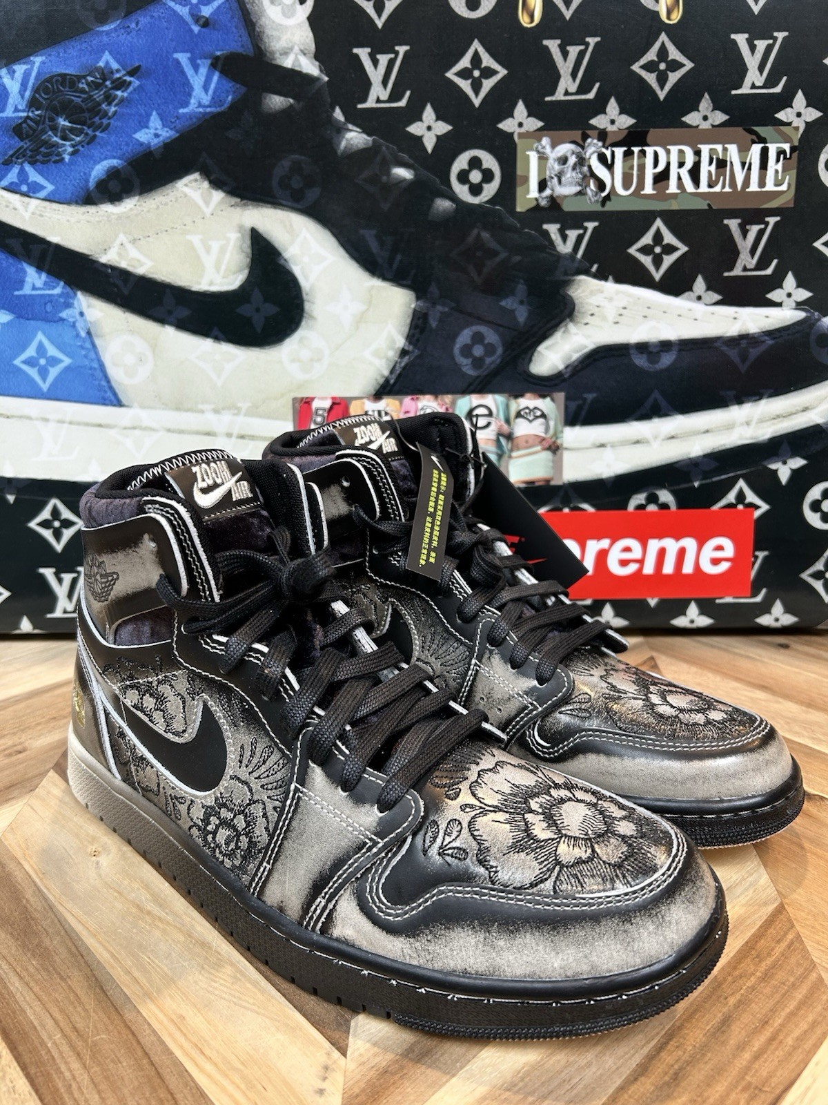 Nike Air Jordan 1 High Zoom Familia Dia De Muertos Black FQ8155-010 Mens 11.5 image 8