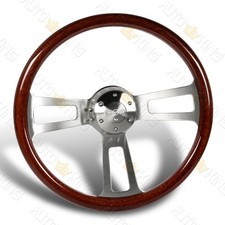 W-power 432mm Dark Wood Mahogany 5-hole 17 Billet Spoke Steering Wheel