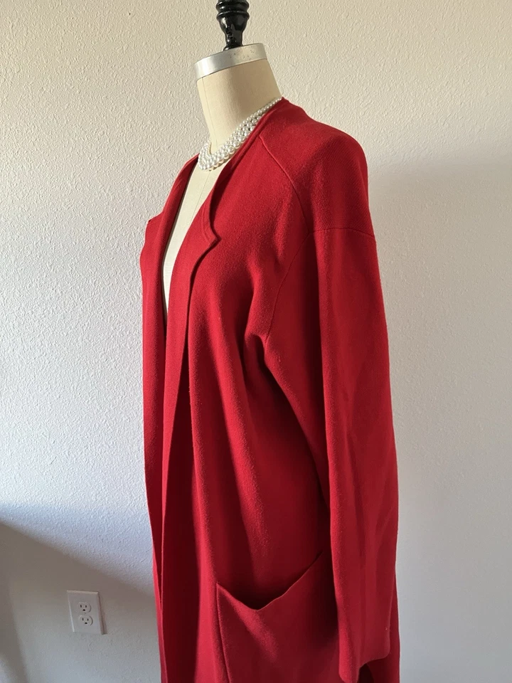 Красный свитер пальто пыли карманы XL Joe свежий большого размера пальто длинный пиджак Elsa - Изображение 2 из 4