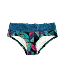Victoria's Secret PINK Lace Trim Hipster Panty Green Chevron