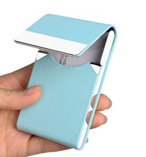 Professional Business Card Holder Case PU Leather Metal Name Card Holder Pock...