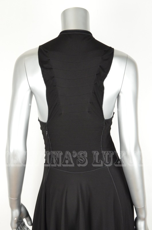 YVES SAINT LAURENT ABITO LBD NERO JERSEY GONNA SVASATA FR 42 US 10