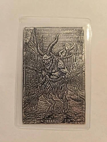 1/2 oz .999 Silver Krampus Bar. Mintage Of 600 Black Hand Bullion