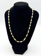 18k Yellow Gold Filled 18" Twisted Herringbone Chain New