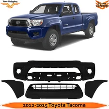 Front Bumper Cover Fascia & Lower Grille Kit For 2012-2015 Toyota Tacoma