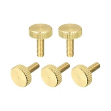 Knurled Thumb Screws, M4x12mm Flat Brass Bolts Grip Knobs Fasteners 5Pcs