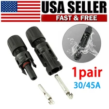 1pair Solar Cable Connectors 4mm-6mm 30Amp Waterproof Solar Panel Wire Joiners