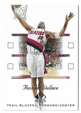 2001-02 SP Authentic Basketball Rasheed Wallace Card #70 Portland Trail Blazers