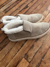 Women's TOMS Paxton Suede Faux Fur Slip-On Sneakers 9.5 Beige White