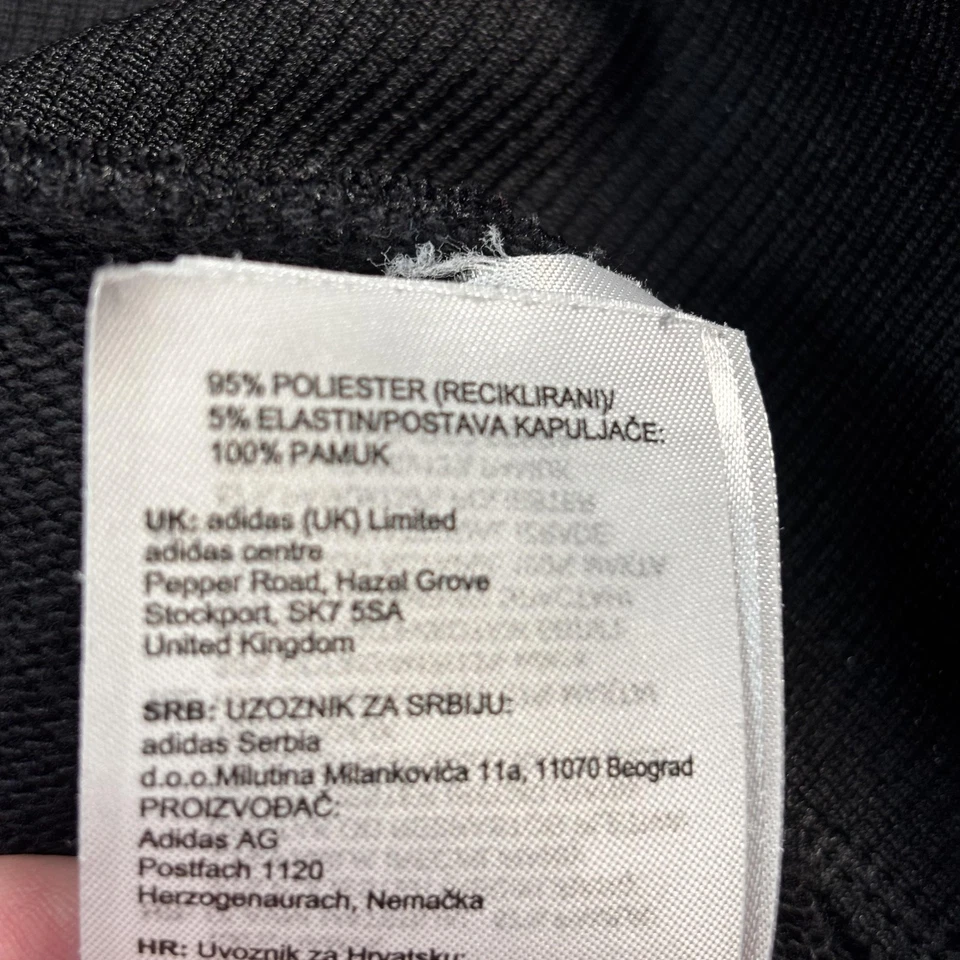 Pulôver Adidas com capuz feminino 1X preto estampa floral verde prime bolso canguru - Imagem 4 de 4