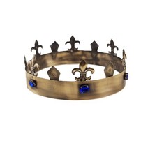 Gold King Crown - Fleur de Lis - Costume Cosplay Accessory - One Size