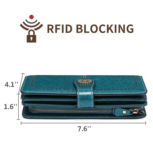 Wallets for Women Leather Credit Card Holder with RFID Blocking Large Capacit... - Bild 4 von 7