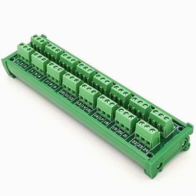 DIN Rail Mount Terminal 8x3 Position Screw Terminal Block Distribution Module