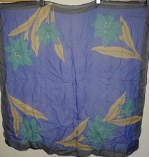 JUNKO KOSHINO Silk Scarf Flower Pattern Large 78cm Square Vintage Rare