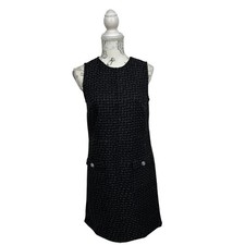 Loft Petite Metallic Tweed Button Pocket Dress Size 2P NWT