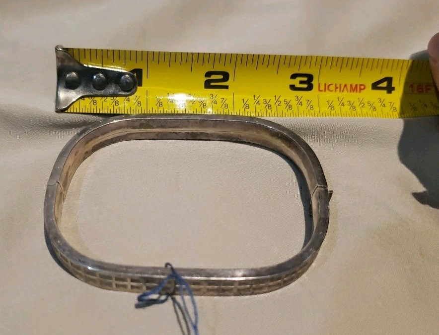 Vintage Signed 835 Silver Rounded Rectangular Hin… - image 7