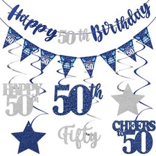 50th Birthday Decorations for Men Women, Happy 50th Birthday Banner