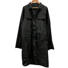 PRADA Packable Raincoat, Stand Collar Coat, Size L, Black Women USED