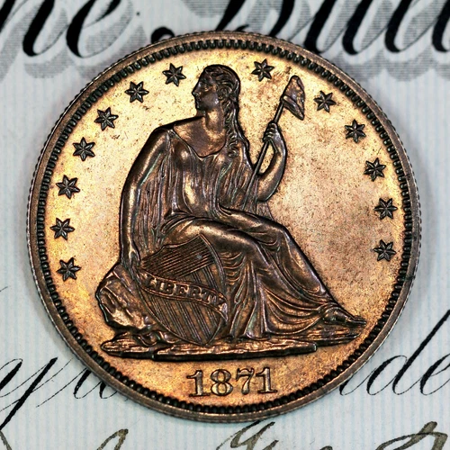 * 1871 * PRISTINE+ GEM PROOF SEATED LIBERTY HALF-DOLLAR * FROM COLLECTION