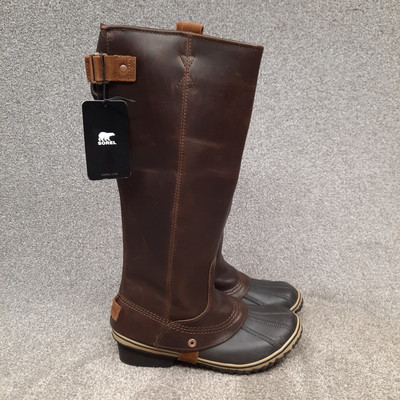 Sorel Slimpack Knee High Tall Boots Womens 9 Brown Leather NL2007-260 Equestrian