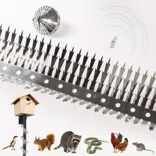 Bird Spikes.Raccoon Snake Deterrent.Squirrel Spikes.Stainless 40in, Silver 