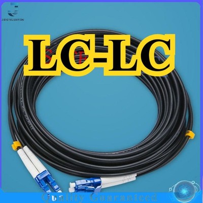 LC-LC 40M Black Armored Fiber Cable Duplex Fiber Optic Patch Cord UPC SM 9/125