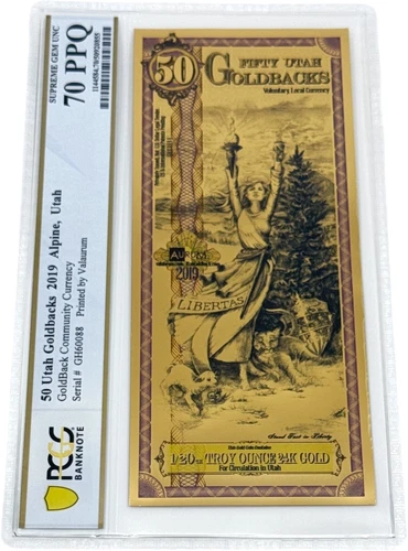 2019 Utah 50 Goldback PCGS 70 *FIRST EVER ISSUE* (Libertas, Liberty)