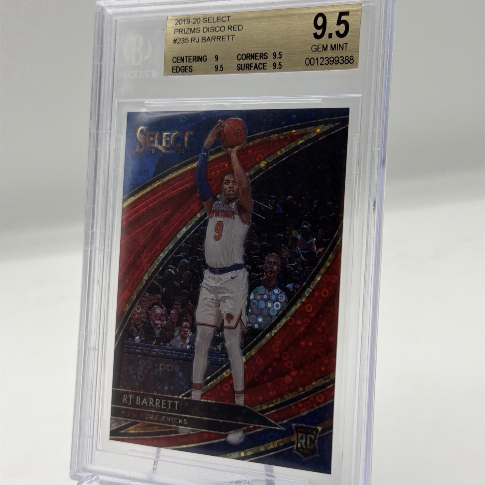 2019-20 Select Prizms Disco Red RJ Barrett #235 BGS Gem Mint 9.5 Numbered 03/49