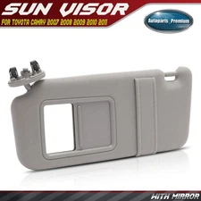 Gray Driver Side Sun Visor with Mirror for Toyota Camry 2007-2011 W/o Sunroof