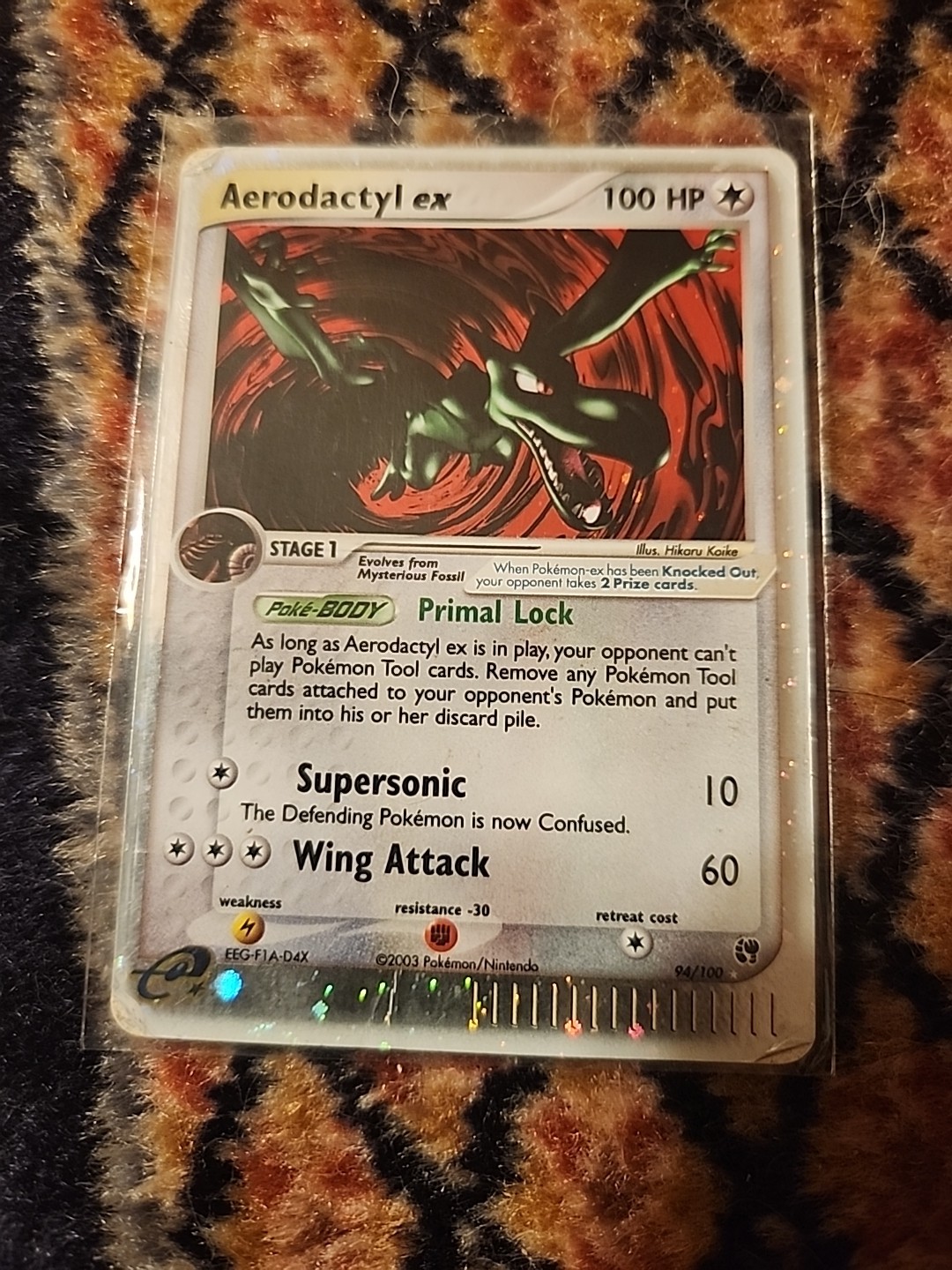 Aerodactyl EX Sandstorm Holo Card 94/100 NM/Mint Condition