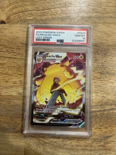 GRADED PSA 10 2023 Pokemon SWSH FA/Pikachu VMax Lost Origin #TG17