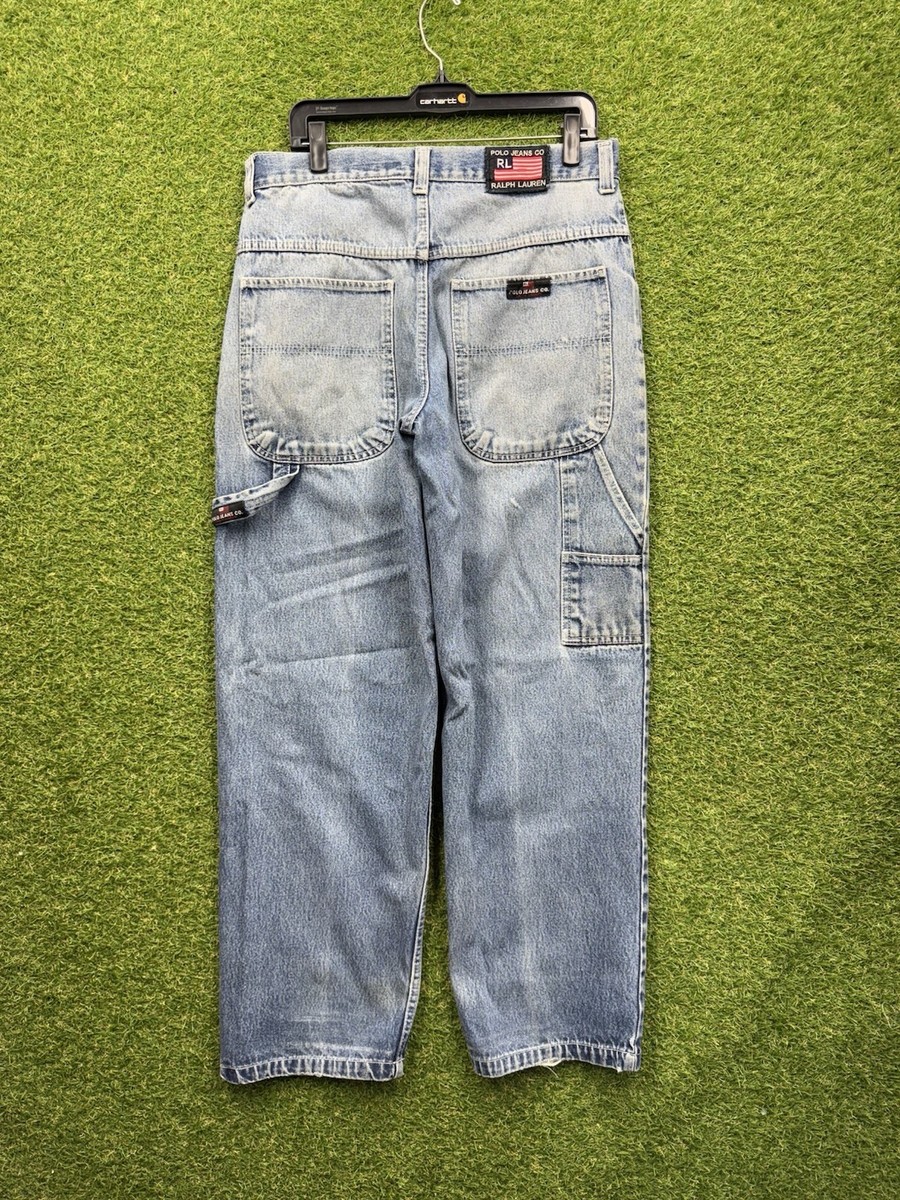 90s polo jeans buggy carpenterjeans usa製 Vintage US Polo Assn Carpenter Jeans Mens 34x30 Baggy Wide Leg
