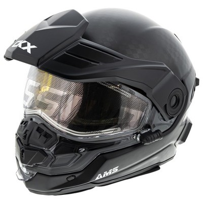 CKX Mission AMS Carbon Fiber Snowmobile Helmet Electric Shield