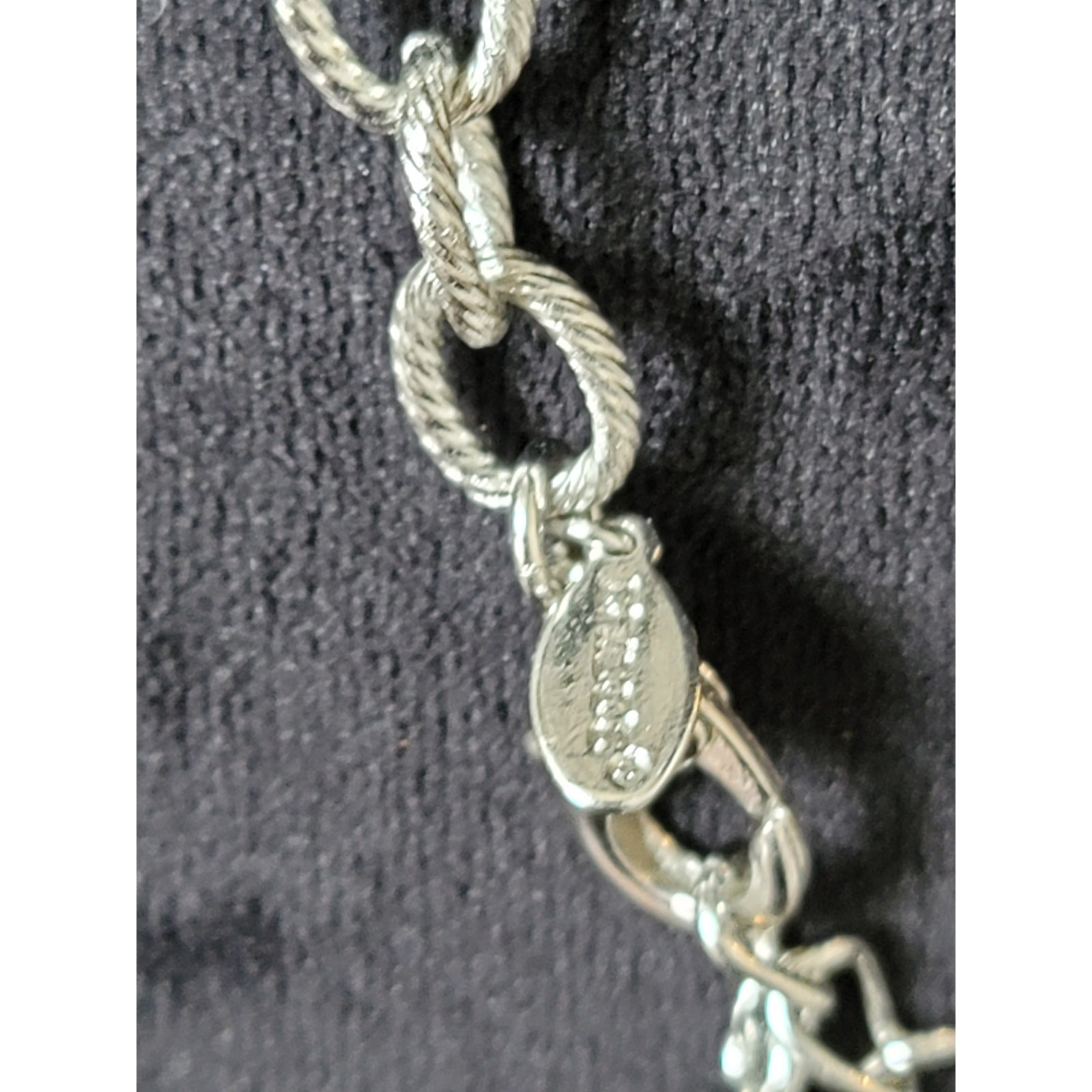 Chico's Hammered Silver Oval Statement Necklace W… - image 7