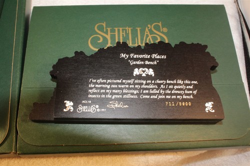 SHELIA'S COLLECTIBLES GARDEN BENCH /5000 - Picture 2 of 2