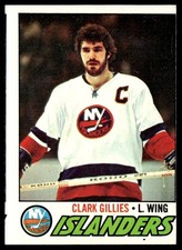 1977-78 Topps Hockey Card Clark Gillies New York Islanders #250 EX Miscut