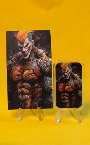 2025 "JOKER" ~ 1 troy oz .999 Fine Silver Colorized Bar w COA # 4 /100