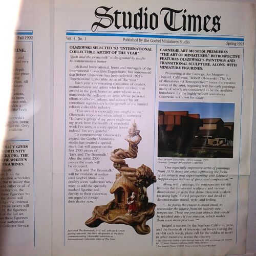 GOEBEL MINIATURES STUDIO TIMES NEWSLETTER 1990-93, ROBERT OLSZEWSKI, NEU, NEUWERTIG - Bild 4 von 7