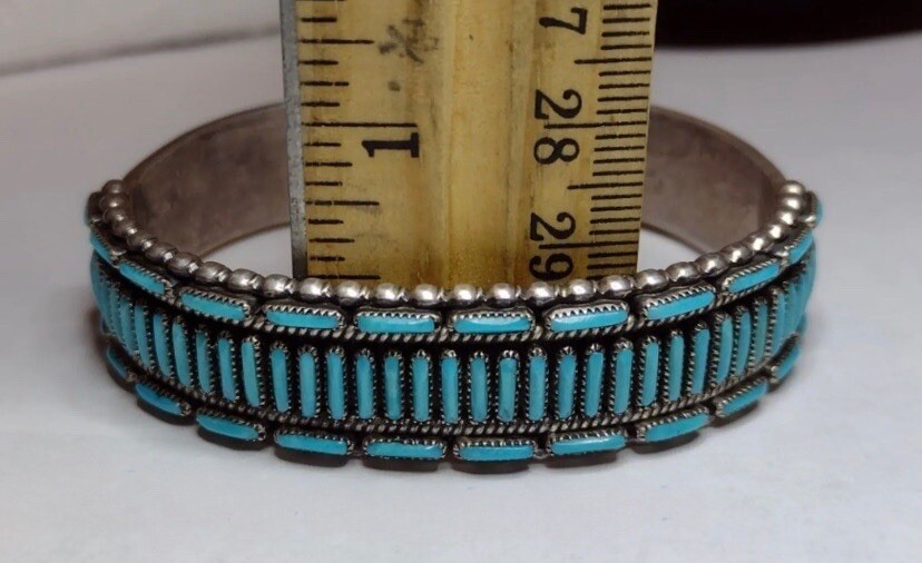 Amazing Calvin (Cal) Eustace Native American Zuni Turquoise Cuff