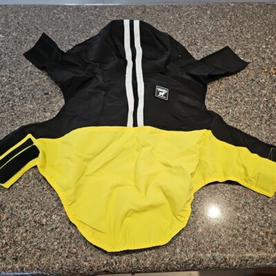 Canada Pooch Pack It Dog Rain Jacket Black and Yellow Packable Cover NWOT