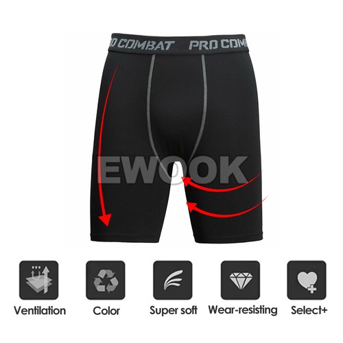 Men Sports Compression Shorts Pants Fitness Under Skin Base Layer Tights Pant OZ - Picture 2 of 14